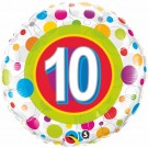 10th Birthday Colourful Dots 18" foil balloon