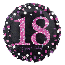 18th Sparkling Birthday Pink 18" foil balloon