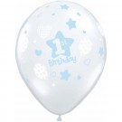 1st Birthday Soft Pattern Boy 11"/28cm printed latex balloons