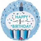 1st Birthday Cupcake Boy 18" Foil 