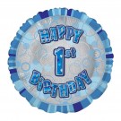 1st Birthday Blue 18" Foil 
