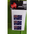 Australian Flag Glitter Body Jewellery 3pk