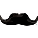 Moustache 38" Black Shape Foil Balloon