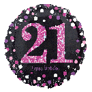 21st Sparkling Birthday Pink 18" Foil Balloon 