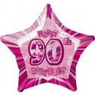 90th Birthday Glitz Pink 20" Foil balloon