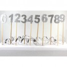 Azrah Silver Glitter Number Candles 0-9