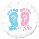 He or She? 18"/45cm Foil Balloon