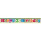 3rd Birthday Prismatic Foil Banner