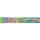 Happy Retirement foil banner prismatic