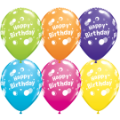 Happy Birthday Poka Dots 11"/28cm Printed Balloons Tropical Asstd