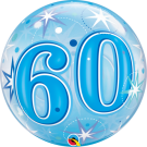 60 Blue Starburst Sparkle 22" Bubble Balloon