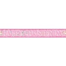 Happy Christening foil banner Pink
