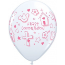 First Communion Pink 28cm Printed Balloon 