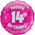 14th Birthday Pink 18" foil balloon