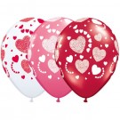 Etched Hearts 30cm Printed Helium Latex Balloon 