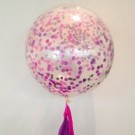 Jumbo Round Metallic Confetti Balloons