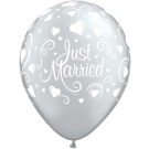 Just Married Hearts 11"/28cm Printed Balloons