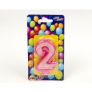 Number Candles 0-9 Blue, Pink & Gold
