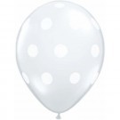 Polka Dot Clear 28cm Printed Latex Balloon 