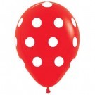 Polka Dot Std Red 28cm Printed Latex Balloon 