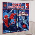 Spiderman Happy Birthday Scene Setter Wall Decorating Kit With Props