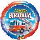 Fire Truck Happy Birthday 18" Foil Balloon