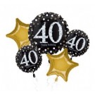 40th Sparkling Birthday Balloon Bouquet Kit