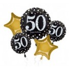 50th Sparkling Birthday Balloon Bouquet Kit