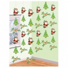 Santa, Trees & Reindeer String Decoration