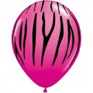 Zebra Stripes wildberry 11"/28cm Printed Helium Latex Balloon 