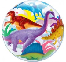 Colourful Dinosaurs (2 side print) Qualatex Bubble 56cm (22")