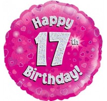 17th Birthday Pink 18" foil balloon