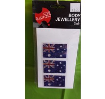 Australian Flag Glitter Body Jewellery 3pk