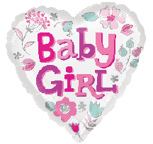 Baby Girl Heart 18" Foil Balloon