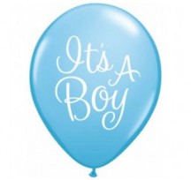 It's A Boy Script 11"/28cm Pale Blue Balloon