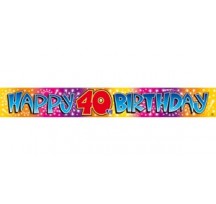 Happy 40th Birthday foil banner