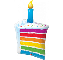 Rainbow Cake & Candle 42" Super Shape Foil Balloon