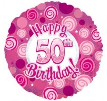 50th Birthday Dazzeloon Pink 18" Foil balloon
