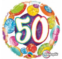 50th Big Dots & Glitz Holographic 18" Foil balloon