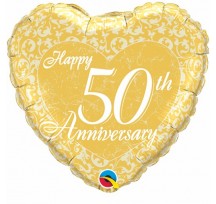 50th Anniversary Heart 18" foil balloon