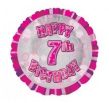7th Birthday Pink 18" foil balloon