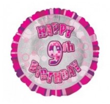 9th Birthday Pink 18" foil balloon