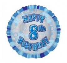 8th Birthday Blue 18" Foil Balloon