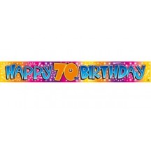 Happy 70th Birthday foil banner