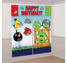 Angry Birds Giant Happy Birthday Scene Setter Wall Decorating Kit 