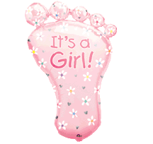 It's A Girl Foot Supershape Foil Balloon