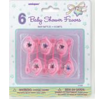 Baby Shower Favors - Rattles - Pink