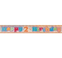 2nd Birthday Prismatic Foil Banner