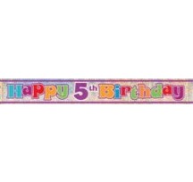 5th Birthday Prismatic Foil Banner