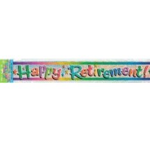 Happy Retirement foil banner prismatic